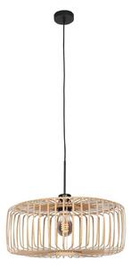 Steinhauer Lampă suspendată Sparkled Light, negru/bambus natural, Ø 60 cm, reglabil, Negru, Camera de zi / sufragerie, Bamboo