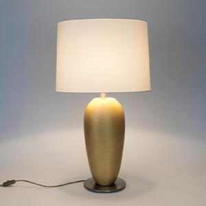 Holländer Lampa de masă OMEGA OVAL, auriu/ecru, înălțime 77 cm, ceramică, soclu E27, Auriu / Alamă, Camera de zi / sufragerie, Ceramică
