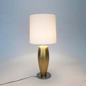 Holländer Lampa de masă OMEGA SOTTILE, auriu/alb, înălțime 80 cm, ceramică, soclu E27, Auriu / Alamă, Camera de zi / sufragerie, Ceramică