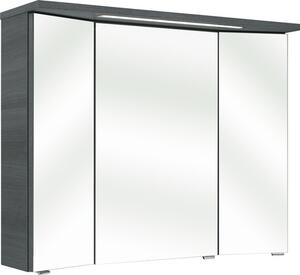 Dulap cu oglindă pelipal Enna I, 3 uși, iluminare LED, 72x90 cm, grafit, IP 44
