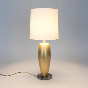 Holländer Lampa de masă OMEGA SOTTILE, auriu/alb, înălțime 68 cm, ceramică, soclu E27, Auriu / Alamă, Camera de zi / sufragerie, Ceramică