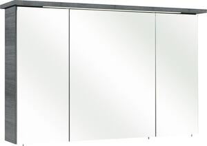 Dulap cu oglindă pelipal Cesa III, 3 uși, iluminare LED, 72x115 cm, grafit, IP 44
