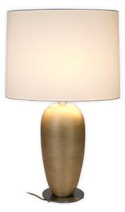 Holländer Lampa de masă OMEGA OVAL, auriu/alb, înălțime 65 cm, ceramică, soclu E27, Auriu / Alamă, Camera de zi / sufragerie, Ceramică