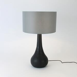 Holländer Lampa de masă RODOLFO, negru/gri, înălțime 63 cm, lemn/chintz, Negru, Camera de zi / sufragerie, Lemn
