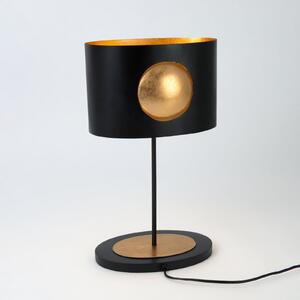 Holländer Lampa de masă AURORA OVAL, negru, înălțime 47 cm, metal, 2x G9, Negru, Camera de zi / sufragerie, Metal, Modern