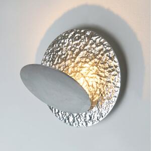 Holländer Aplică de perete cu LED CORONARE, Ø 26 cm, argintiu, metal, dimabil, reglabil, Metalic, Camera de zi / sufragerie, Metal, Modern