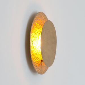 Holländer Aplică de perete cu LED CORONARE, Ø 26 cm, auriu, metal, dimabil, reglabil, Auriu / Alamă, Camera de zi / sufragerie, Metal, Modern