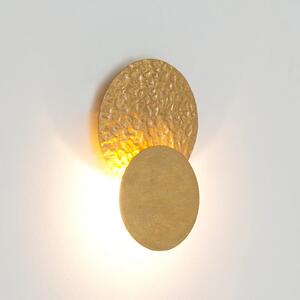 Holländer Aplică de perete cu LED CORONARE, Ø 17 cm, auriu, metal, dimabil, reglabil, Auriu / Alamă, Camera de zi / sufragerie, Metal, Modern
