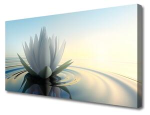 Tablou pe panza canvas Water Flower Art White Albastru