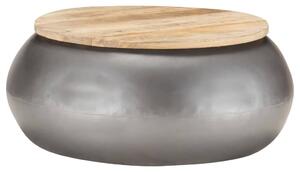 Măsuță de cafea, gri, 68x68x30 cm, lemn masiv de mango