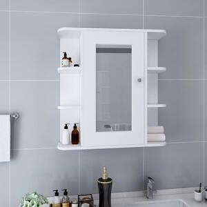Dulap de baie cu oglindă, alb, 66x17x63 cm, MDF