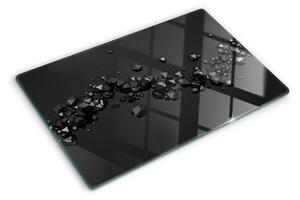 Tocător de bucătărie Cristale negre pe fundal