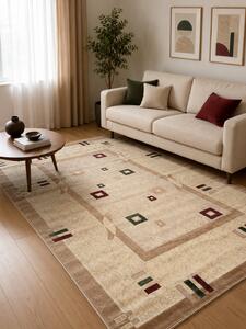 Covor Clasic Sufragerie Dormitor, Model Lotos 579 110, Crem Bej Crem, 150x230