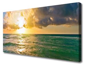 Tablou pe panza canvas Sea Sun Peisaj Galben Verde