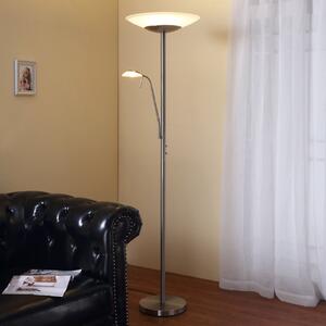 Lindby Lampadar LED Ragna, lampă de citit, nichel, dimabil, reglabil, Metalic, Camera de zi / sufragerie, Metal, Modern, Lumină de lectură