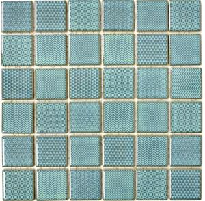Mozaic piscină ceramic CH E3 Quadrat Celadon Heritage Emerald 30x30 cm