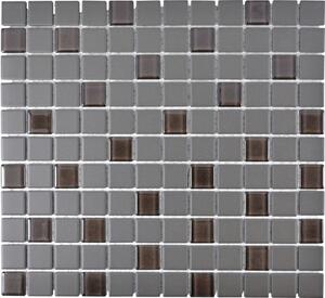 Mozaic piscină ceramic CU G110 maro mat neglazurat 32,7x30,2 cm