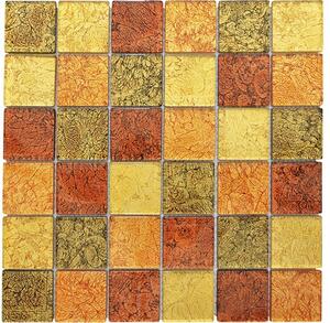 Mozaic sticlă CM 4AL24 QUADRAT mix bronz-auriu-portocaliu 30x30 cm