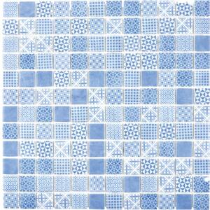 Mozaic sticlă Patch 40 mix albastru 31,5x31,5 cm