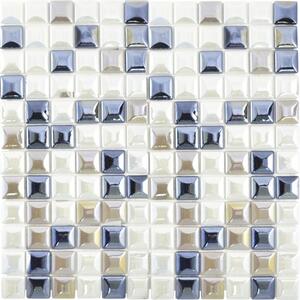 Mozaic sticlă Sandy 248 mix alb/bronz/negru 31,5x31,5 cm