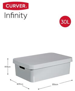 Curver 421849 "Infinity" Storage Box with Lid 3 pcs 30 L Grey 240681 240681