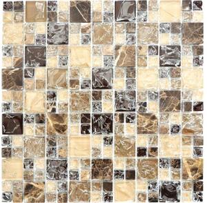Mozaic sticlă-piatră naturală XIC K1455 mix maro 30,5x30,5 cm