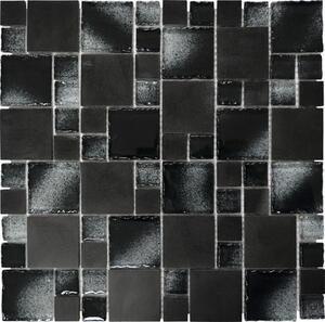 Mozaic sticlă XCM MC709 negru 30x30 cm