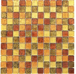 Mozaic sticlă XCM 8AL19 auriu-portocaliu-bronz 30x30 cm