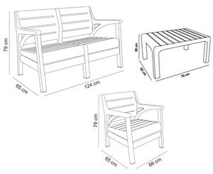 Set mobilier gradina - terasa Santana, canapea 2 locuri + 2 fotolii + 1 masuta