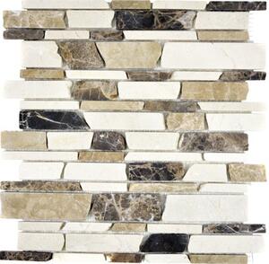 Mozaic marmură MOS Brick 295 bej-maro 27,5x30 cm