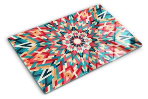 Tocător sticlă Mandala multicoloră
