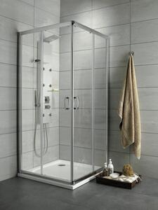 Cabină de duș pătrată Radaway Premium C 80, 80x80x190 cm, sticlă securizată transparentă, profil crom