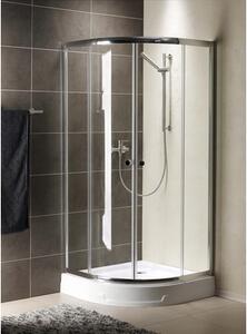 Cabină de duș semirotundă Radaway Premium A 1900, 80x80x190 cm, sticlă securizată transparentă, profil crom