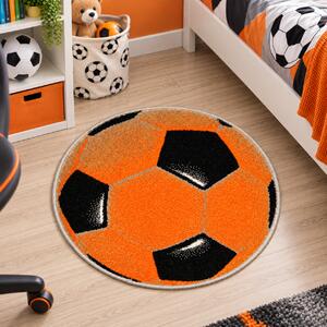 Model 11198 160, Minge Fotbal, Covoras Copii Rotund Portocaliu, Rotund, 67x67