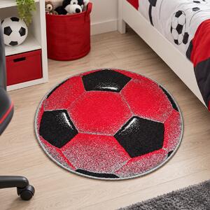 Covoras Rotund, Model 11198 120 Minge Fotbal, Rosu Rosu, Rotund, 67x67