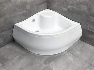 Cădiță de duș semirotundă Radaway Korfu A 90x90x48 cm acril alb montaj cu panou 4S99400-03