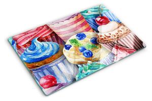 Tocător sticlă Brioșe și produse de patiserie colorate