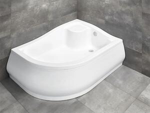 Cădiță de duș asimetrică Radaway Korfu E 90x120x48,5 cm acril alb montaj cu panou dreapta 4E91240-03R