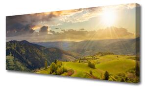 Tablou pe panza canvas Munții Peisaj Negru Verde