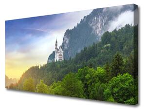 Tablou pe panza canvas Munții Peisaj Forestier Verde Gri