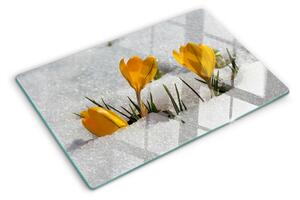 Tocător sticlă Crocusi în zăpadă