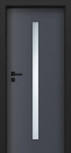 Usa de interior gri antracit finisaj CPL cu toc metalic negru mat - DECOR 4.3