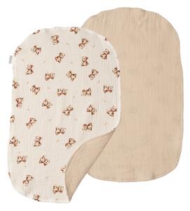Set 2 protectii pentru masa de infasat Kidizi, muselina dubla Oeko-Tex, fata-verso, 60x40 cm