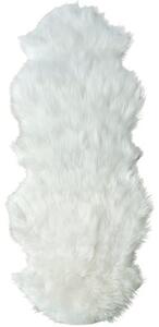 Covor blană artificială albă 60x180 cm