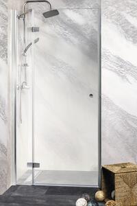 Ușă duș batantă Sanotechnik Sanoflex Symphony, 105-107x195 cm, sticlă securizată transparentă, profil crom, stânga