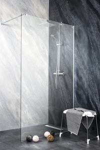 Perete duș tip walk-in Sanotechnik Sanoflex Freedom II, 98-99x195 cm, sticlă securizată transparentă, profil crom