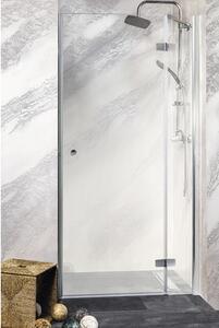 Ușă duș batantă Sanotechnik Sanoflex Symphony, 95-97x195 cm, sticlă securizată transparentă, profil crom, dreapta