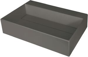 Lavoar de granit Deante Correo, cu blat, cu raft sub baterie și placă de acoperire 600x400x130 mm, antracit, CQR_TU6M