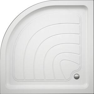Cădiță de duș semirotundă Belform Logos 80x80x14 cm acril alb 27CB0092 incl. sifon și racord flexibil