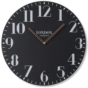 Ceas de perete retro negru LONDON RETRO 50cm